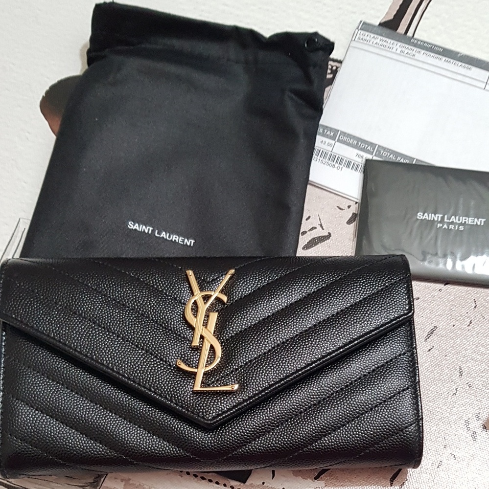 Additional Photos - Saint Laurent Leather Wallet👑
